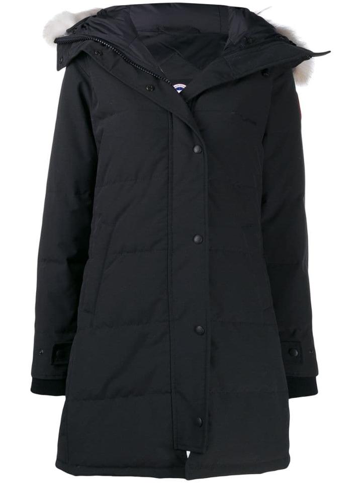 Canada Goose Coyote Fur Hooded Padded Parka - Black