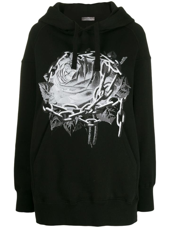 Valentino X Undercover Chain Rose Hoodie - Black