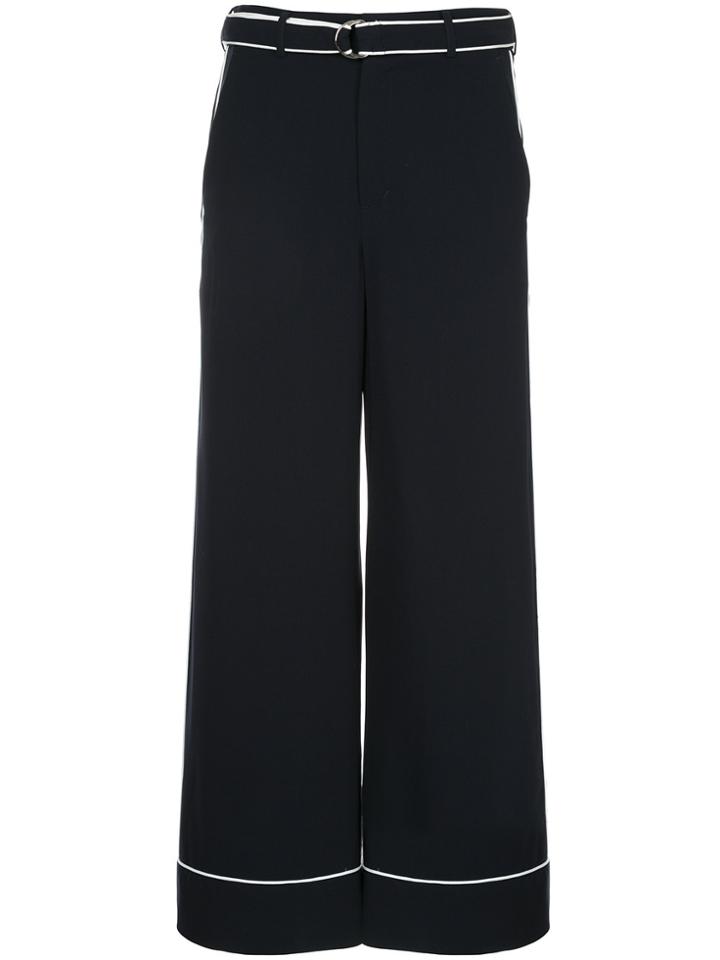 Guild Prime Contrast Piping Flared Trousers - Blue