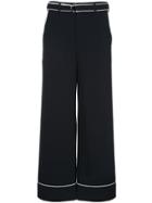 Guild Prime Contrast Piping Flared Trousers - Blue