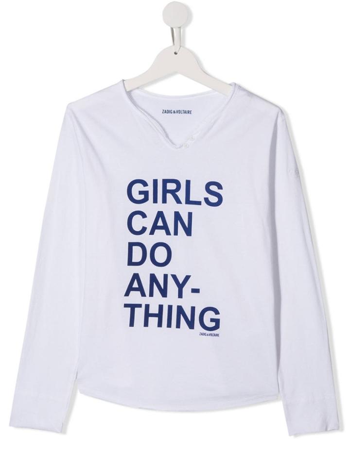 Zadig & Voltaire Kids Teen Girls Longsleeved T-shirt - White