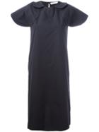 Société Anonyme Pinstripe Circle Shoulders Dress, Women's, Size: 2, Blue, Cotton