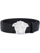 Versace 'palazzo Medusa' Belt, Men's, Size: 90, Black, Calf Leather