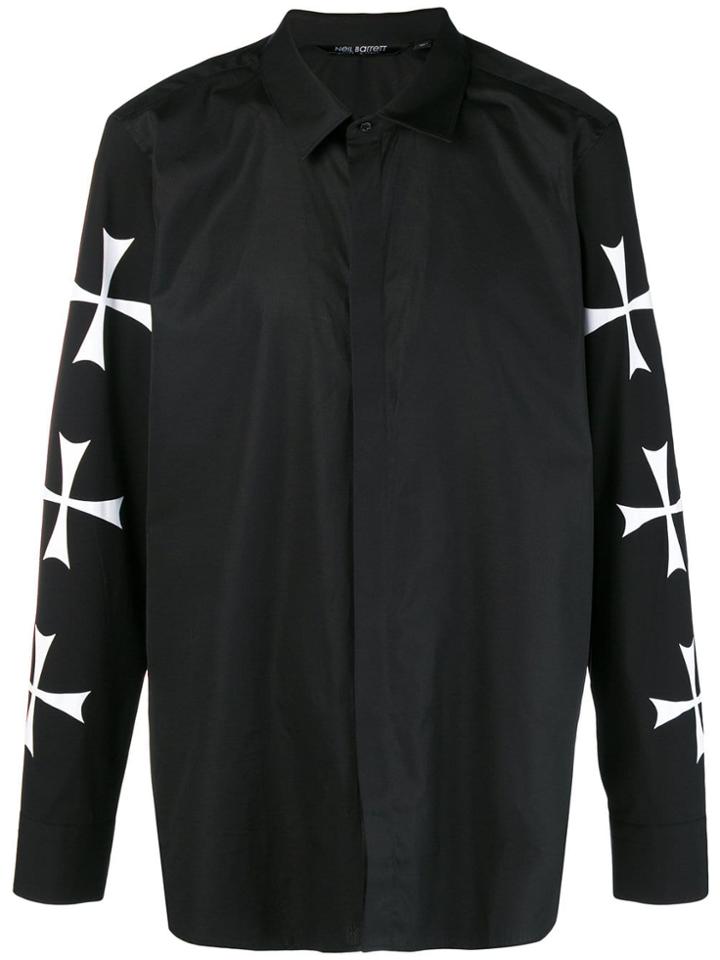 Neil Barrett Cross Sleeve Shirt - Black