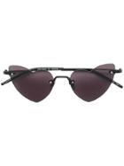 Saint Laurent Eyewear New Wave Lou Lou Heart Sunglasses - Black