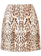 Animal Print Skirt - Women - Wool - 2, Nude/neutrals, Wool, Adam Lippes