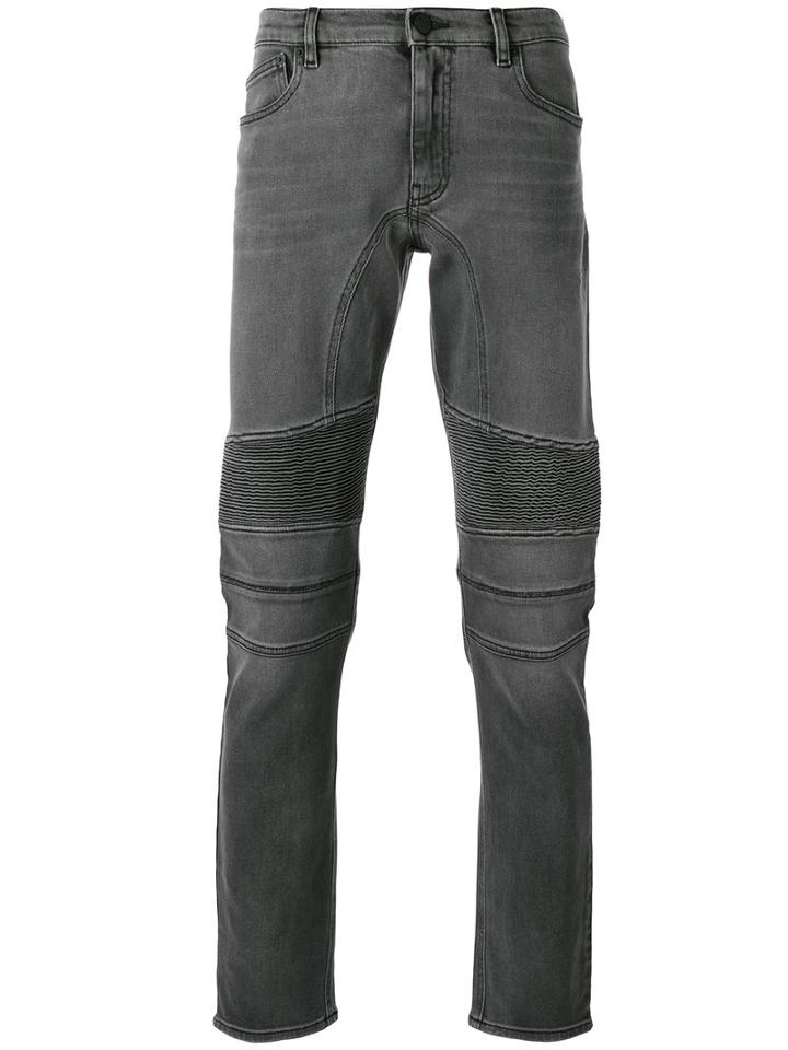 Belstaff Contrast Texture Jeans, Men's, Size: 34, Grey, Cotton/spandex/elastane