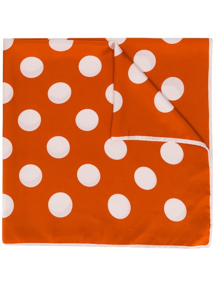 Holland & Holland Dotted Silk Scarf - Orange