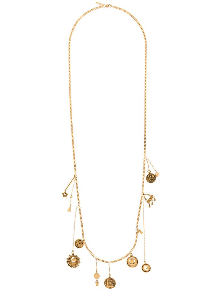 Chloé Coin Charm Strand Necklace - Metallic