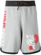 Plein Sport Logo Print Shorts, Men's, Size: Small, Grey
