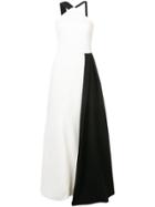 Christian Siriano Colour Block Halterneck Dress - White