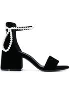 Mm6 Maison Margiela Pearl Strap Sandals - Black