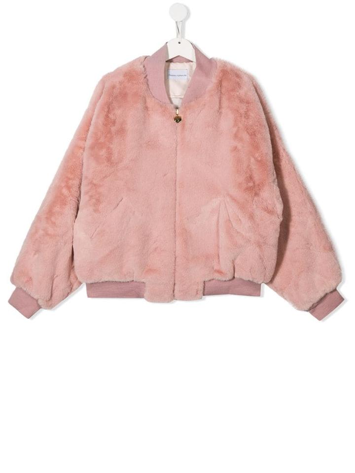 Chiara Ferragni Kids Teen Winking Eye Bomber Jacket - Pink