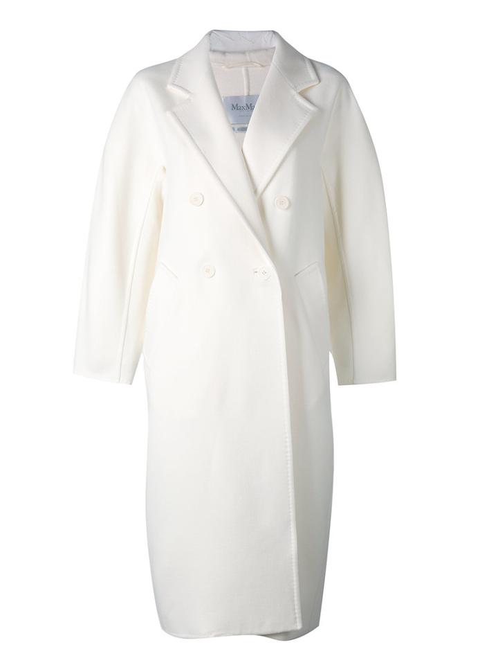 Max Mara Nolana Coat, Women's, Size: 36, White, Angora/virgin Wool