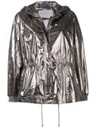 Fabiana Filippi Hooded Drawstring Waist Jacket - Silver