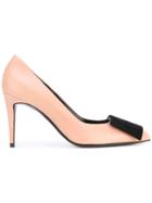 Pierre Hardy Suede Bow Pumps - Nude & Neutrals