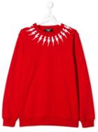 Neil Barrett Kids Thunder Bolt Sweatshirt - Red