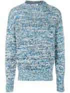 Jil Sander Flecked Knit Sweater - Blue