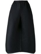 Pleats Please By Issey Miyake - Pleated Flared Pants - Women - Polyester - 1, Black, Polyester