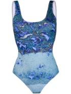 Natasha Zinko Graphic Print Swimsuit - Blue