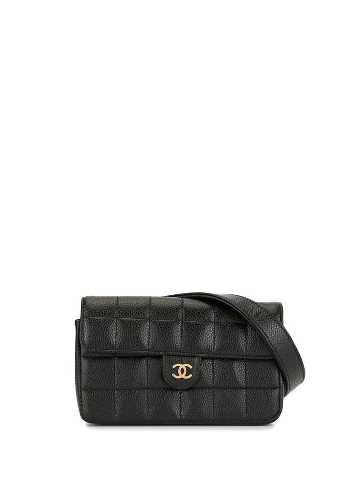 Chanel Pre-owned Choco Bar Waist Bum Bag - Black
