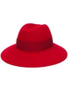 Borsalino Bow Ribbon Fedora Hat - Red