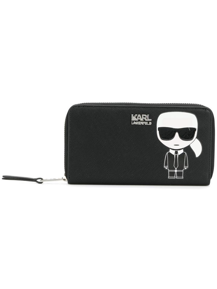 Karl Lagerfeld Karl Ikonik Zip Wallet - Black