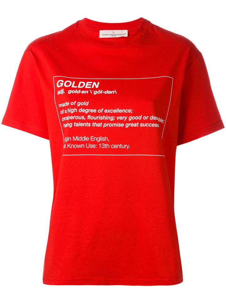 Golden Goose Deluxe Brand - Printed T-shirt - Women - Cotton - S, Red, Cotton