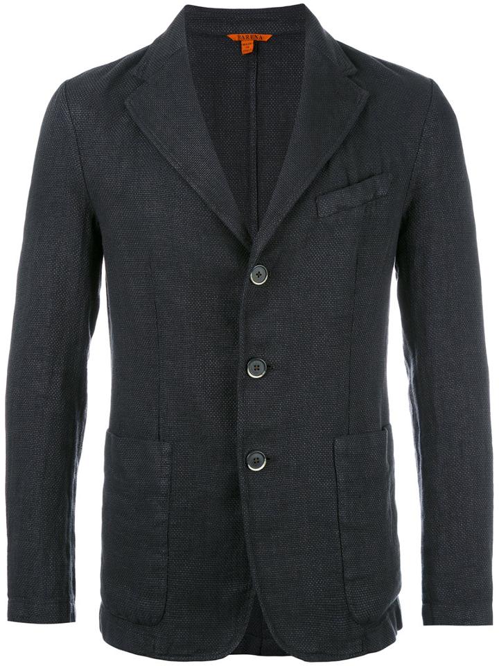 Barena Three Button Blazer, Size: 50, Blue, Cotton/linen/flax/polyester