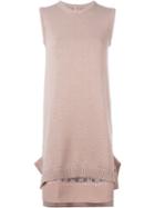No21 Cami Layer Knit Tank Dress, Women's, Size: 40, Nude/neutrals, Cotton/acetate/silk