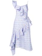 Teija Floral Ruffled Asymmetrical Dress - Blue