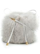 Mr & Mrs Italy Fox Fur Shoulder Bag - White