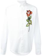 Christian Pellizzari Embroidered Flower Shirt, Size: 46, White, Cotton