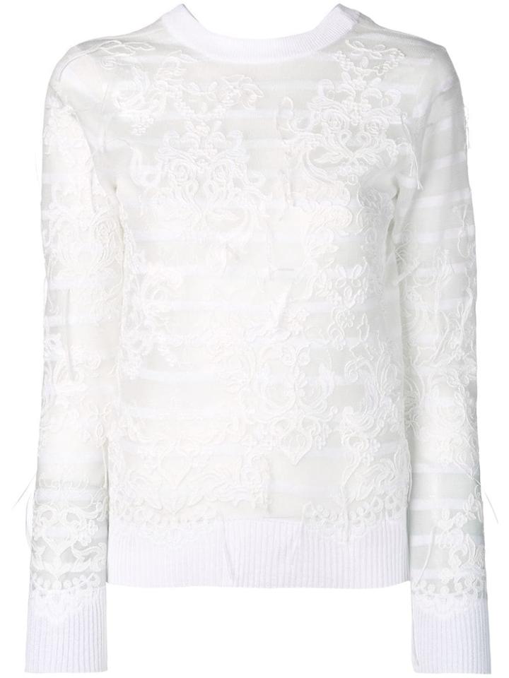 Junya Watanabe Embroidered Design Jumper - White