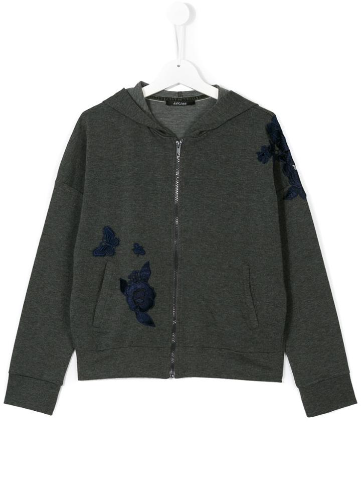 Monnalisa Chic Teen Hooded Tracksuit Top - Grey
