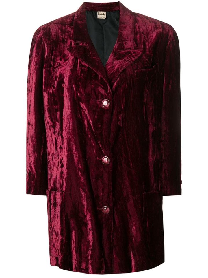 Krizia Vintage 1970's Velvety Coat - Pink