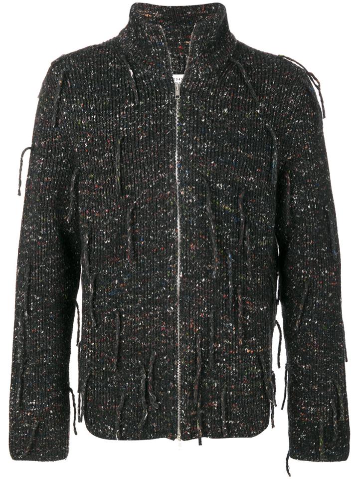 Maison Margiela Speckled Zip-up Cardigan - Grey