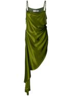 Marques'almeida Asymmetric Satin Dress - Green