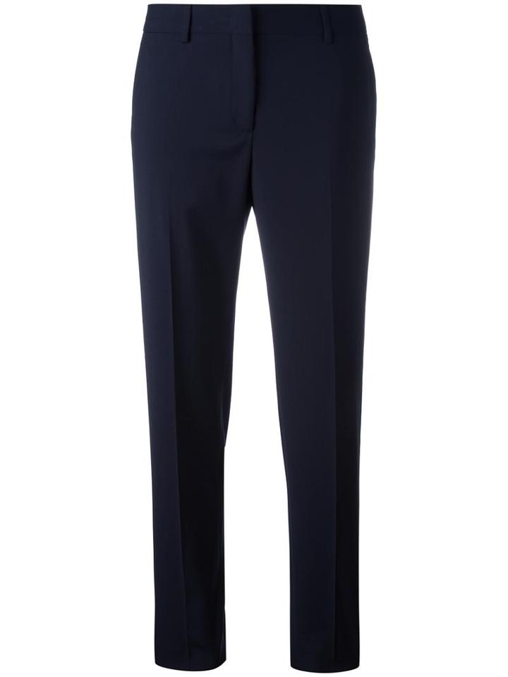 Ps By Paul Smith Tapered Trousers, Women's, Size: 40, Blue, Virgin Wool/polyamide/spandex/elastane