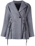 Ellery Corset Detail Blazer, Women's, Size: 8, Grey, Silk/wool/viscose/polyamide