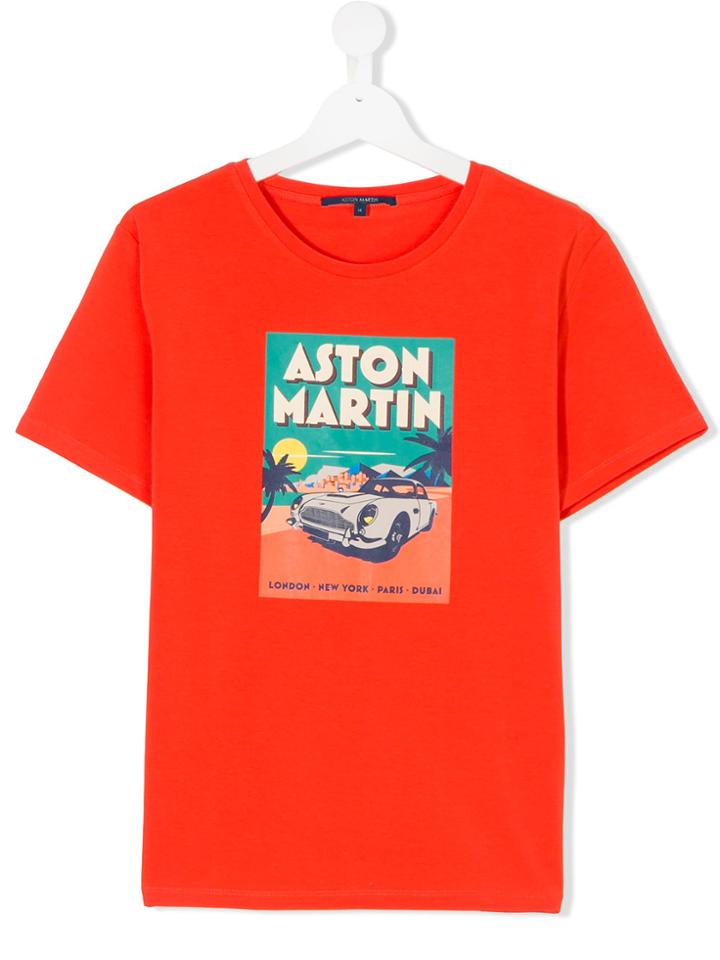 Aston Martin Kids Teen Car Poster Print T-shirt - Yellow & Orange