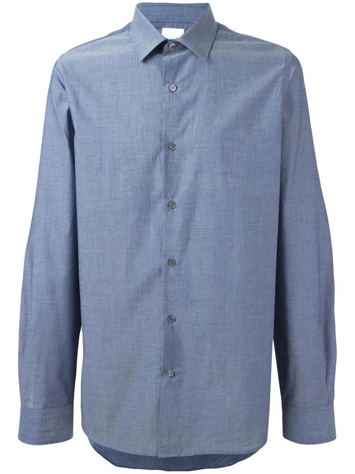 Paul Smith Classic Button Down Shirt, Men's, Size: 18, Blue, Cotton