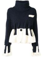 Sacai Speckled Roll Neck Jumper - Blue