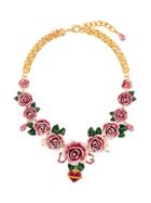 Dolce & Gabbana Rose-embellished Necklace - Pink & Purple