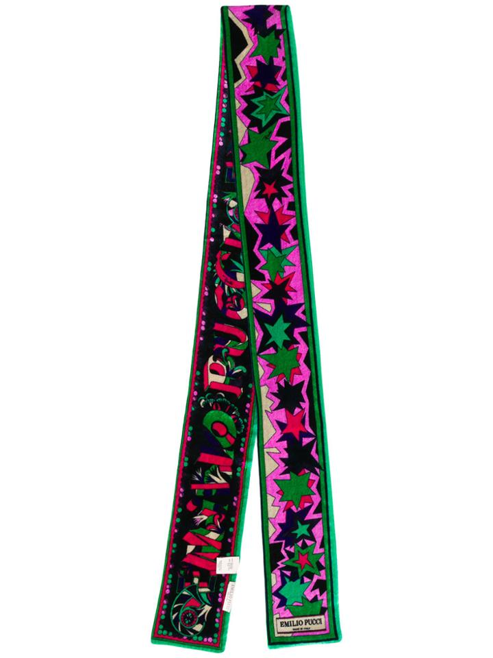 Emilio Pucci Star Printed Scarf - Green