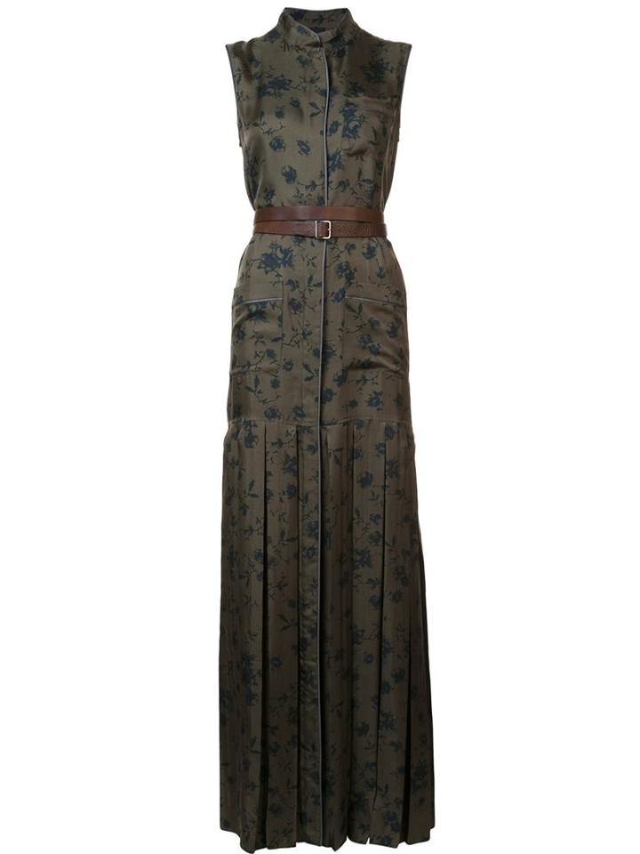 Vera Wang Pleated Shirt Gown