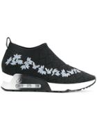 Ash Floral Embroidered Slip-on Sneakers - Black