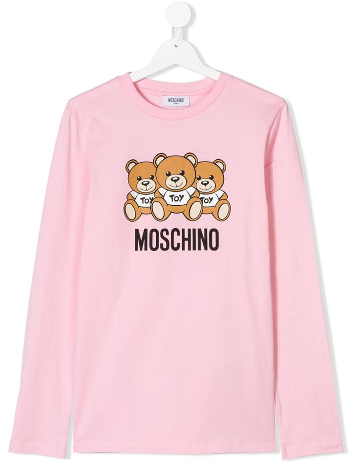 Moschino Logo Patch Long-sleeve Top - Pink & Purple