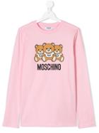 Moschino Logo Patch Long-sleeve Top - Pink & Purple