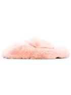 Sergio Rossi Fur Mules - Pink